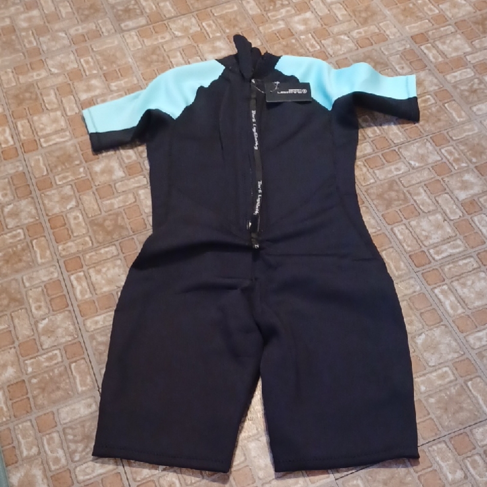 Dark Lighting Black and Blue One Piece Wetsuit Size 16